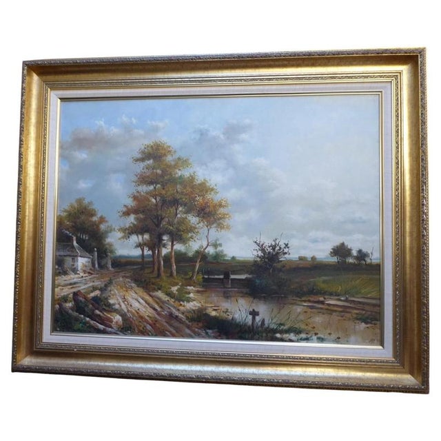 Robert Scalvini, Landscape Composition, 1980s, Oil Painting on Canvas, Framed For Sale - Image 16 of 16