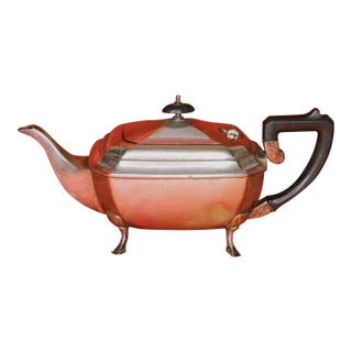 Antique Art Deco Silver Plated Teapot For Sale