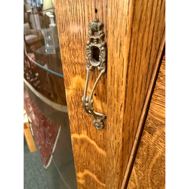 Wood Victorian Carved Oak Wood Side by Side Secretary Desk & Bookcase, Antique For Sale - Image 7 of 12