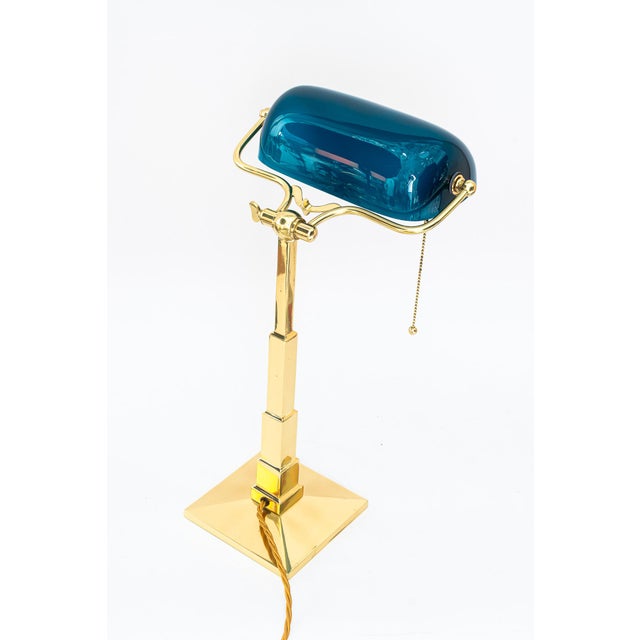Art Deco Banker Lamp with Glass Shade, Vienna, Austria, 1920s For Sale - Image 12 of 18