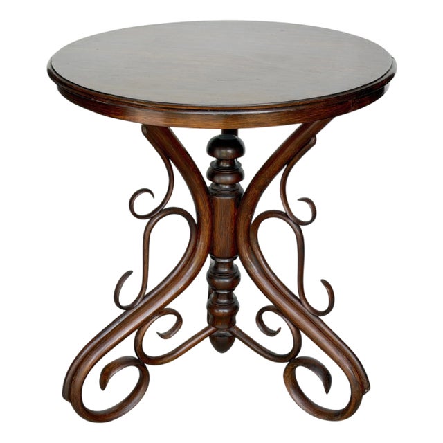 Thonet Bentwood Side Table with Scrolled Base, Austria, C. 1900-1919 For Sale