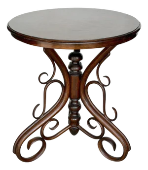 Thonet Bentwood Side Table with Scrolled Base, Austria, C. 1900-1919