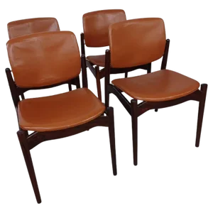 Rosewood Dining Chairs by Erik Buck, Customizable Reupholstery, 1960s, Set of 4