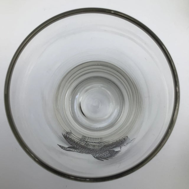 Vintage Federal Platinum Rim Game Bird/Sportsman Cocktail Glasses - Set of 8 For Sale - Image 10 of 12
