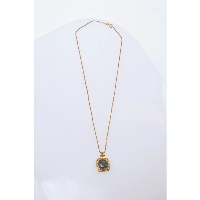 Antique Dove & Chimeara 1/4 Stater Pendant For Sale - Image 10 of 10