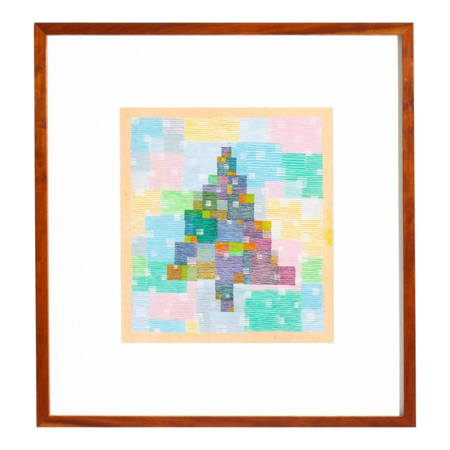 1985 Gouache Painting of a Christmas Tree by William Itter For Sale