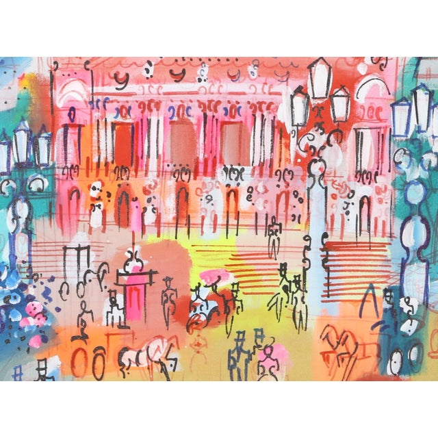 Impressionist Palais Garnier Plaza IV, Charles Cobelle Acrylic on Canvas Painting For Sale - Image 3 of 3