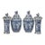 19th Century Boch Hand-Painted Blue & White Delft Garniture Set For Sale