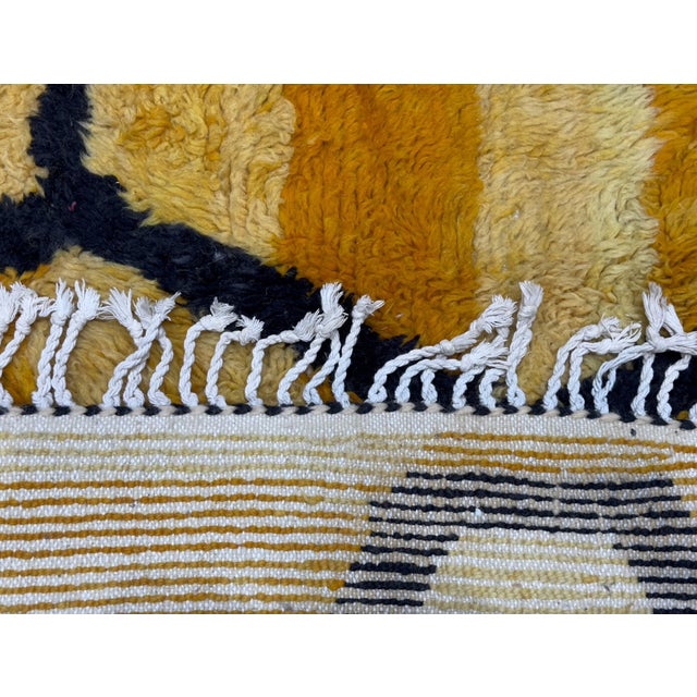Late 20th Century Vintage Yellow & Orange Moroccan Rug 6’9" X 9’7" For Sale - Image 5 of 9