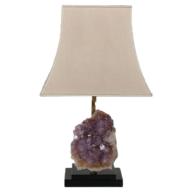 Belgian Amethyst Table Lamp, 1970s For Sale