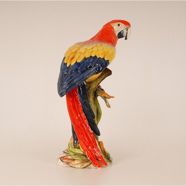 Vintage Italian Ceramic Parrot Giovanni Ronzan Animal Bold Coloured