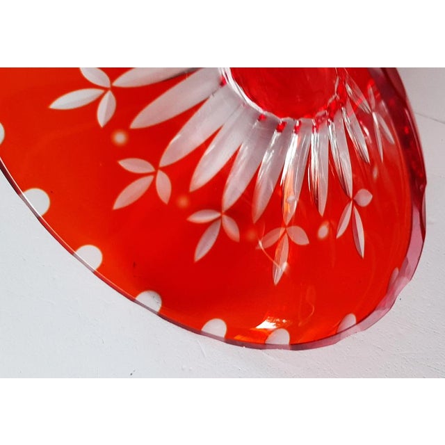 Red 2-Layer Ruby Crystal Glass Bowl, 1960s For Sale - Image 4 of 10