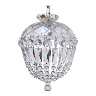 Vintage Glass Dish Basket Chandelier For Sale
