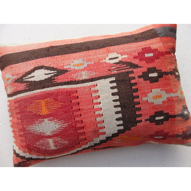 Art Deco Lumbar Kilim Rug Pillow Cover For Sale - Image 3 of 10