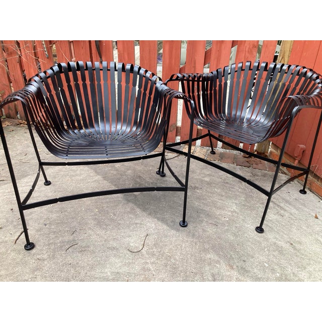 Mid-Century Modern Mid 20th Century Woodard Mid Century Modern Strap Iron Patio - Set of 5, Attributed For Sale - Image 3 of 8