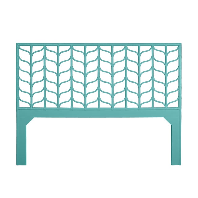 Coastal Ivy Standard Bed King, Turquoise For Sale - Image 3 of 7