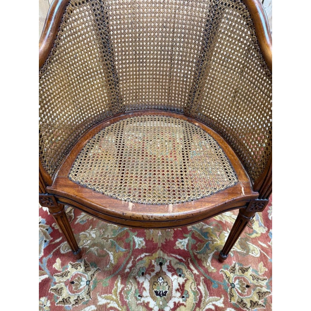 Louis XVI Style Stained Wood Desk Chair with Cane Seat, 19th Century For Sale - Image 6 of 7