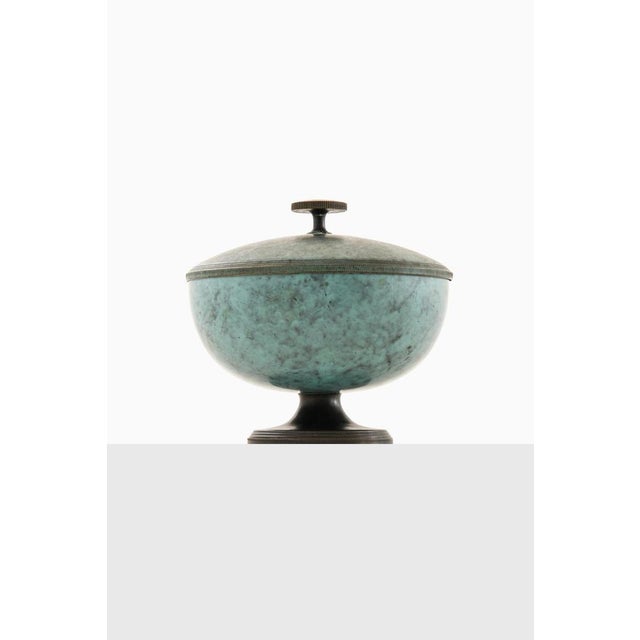 Art Deco Bonbonjaire in Bronze attributed to Nils Fougstedt, 1930s For Sale - Image 3 of 7