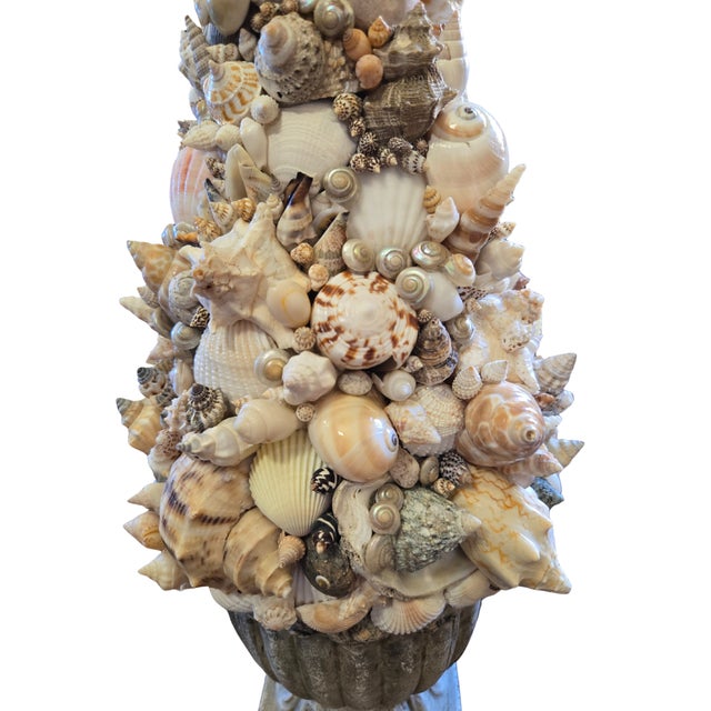 Handmade Seashell Topiary Urn For Sale - Image 10 of 14