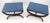 Late 20th Century Pair of Carved Regency Style Blue Upholstery Benches MINT For Sale - Image 5 of 10