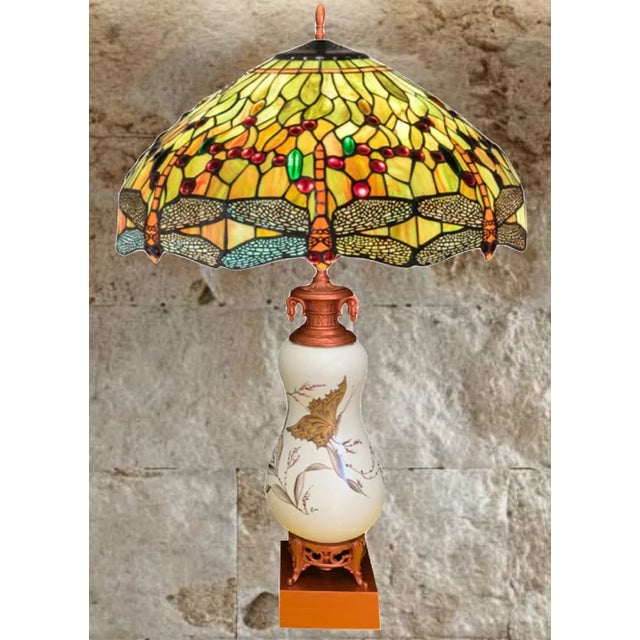 Vintage White Ceramic Gold Butterfly Table Lamps - a Pair For Sale - Image 4 of 12