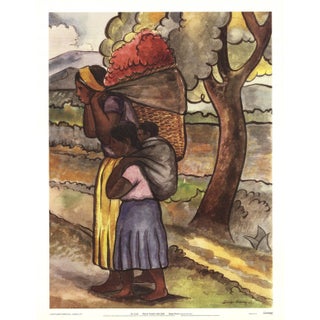 2000 Diego Rivera 'Flower Vendor With Child' Modernism Multicolor USA Offset Lithograph For Sale