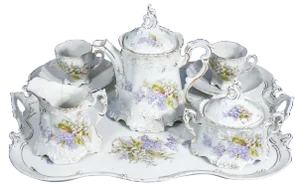Porcelain Tete a Tete Coffee Service, Set of 8
