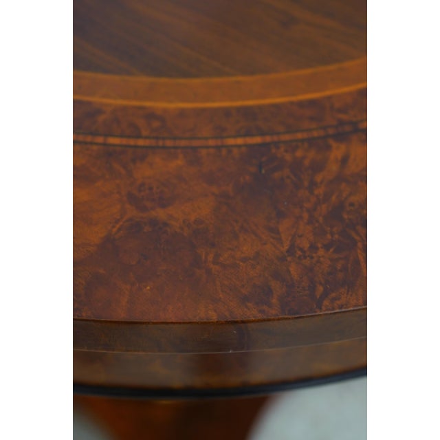 Rho Mobili Neoclassical Inlaid Pedestal Lamp Center Table For Sale - Image 4 of 13