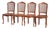 Vintage Louis XV Style Wood and Cane Dining Chairs, 1980s, Set of 4 For Sale