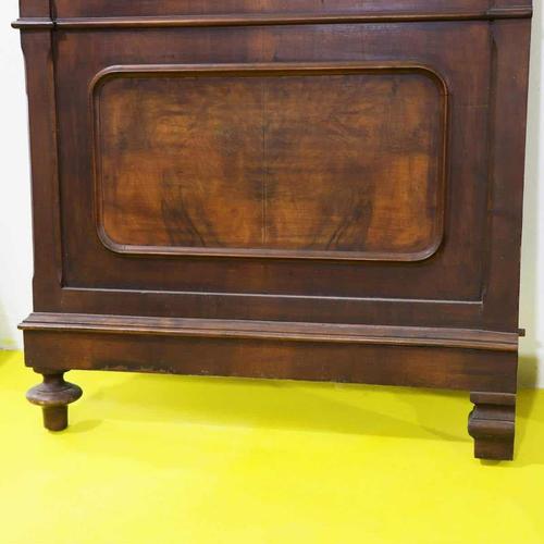 Wooden Double Bed with Shaped Headboard and Turned Legs For Sale - Image 11 of 12