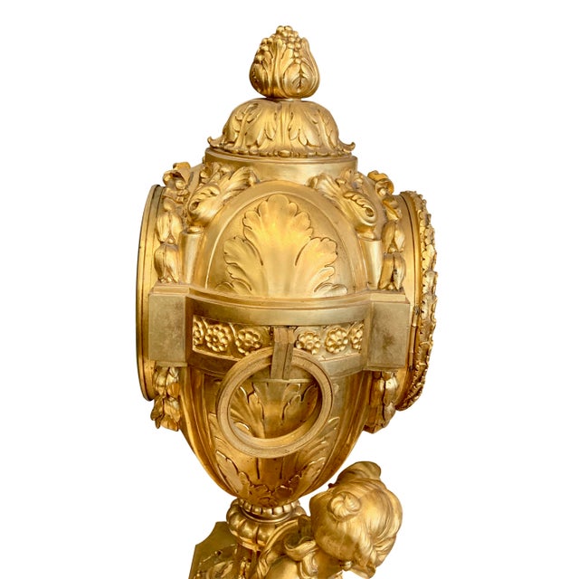 Antique French Ormolu Mantel Clock by Victor Paillard, Paris – Gilt Bronze Figural Clock, 19th Century Offered for sale is...