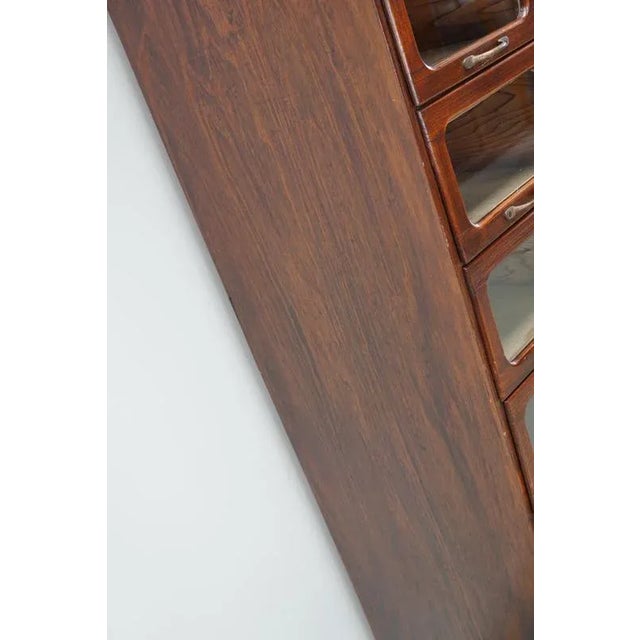 English Haberdashery Shop Cabinet with Glass Fronted Drawers, 1930s For Sale - Image 11 of 18