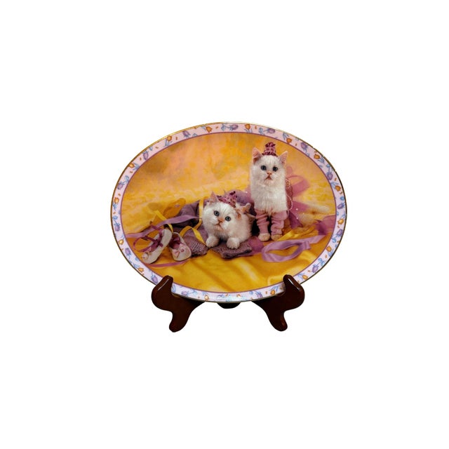 Pink Kittens Danbury Mint Prima Ballerinas Complete Set of 8 Plates David Belda Vintage Kitsch For Sale - Image 8 of 10