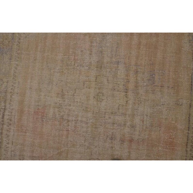 Sand Vintage Distressed Turkish Oushak Rug in Warm Beige, Sand & Muted Lavender For Sale - Image 8 of 10