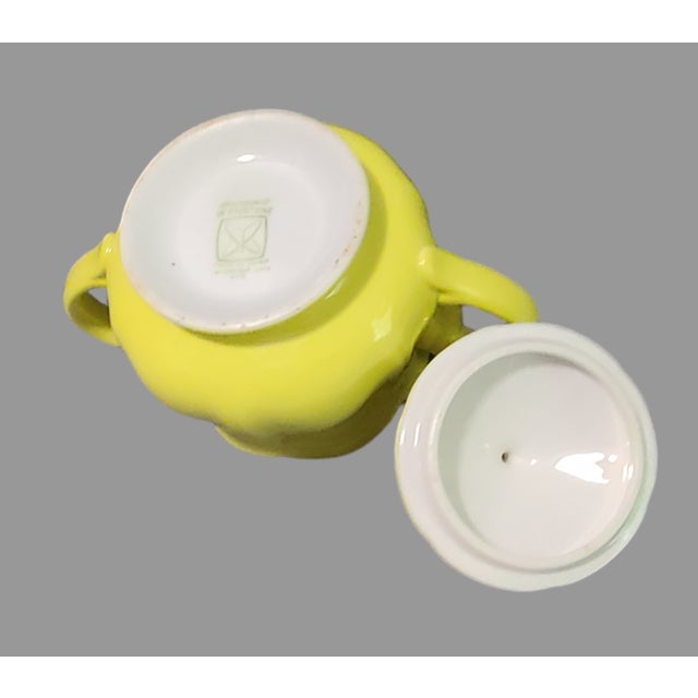Mid 20th Century Vintage Ironstone Lemon Federalist Yellow Sugar Bowl, Japan For Sale - Image 5 of 6