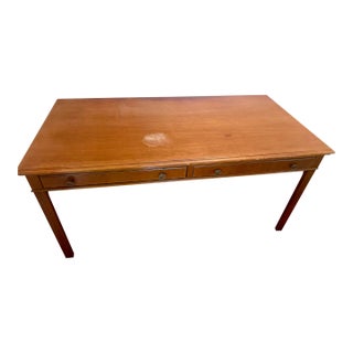 1950s Federal Style Jasper Co Oak Writing Desk For Sale