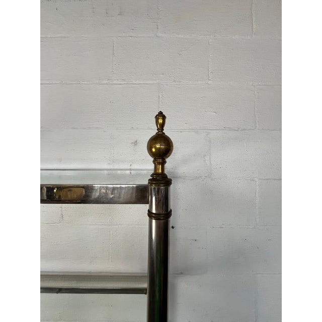 Chrome Maison Jansen Hollywood Regency Chrome and Brass Étagère For Sale - Image 8 of 10