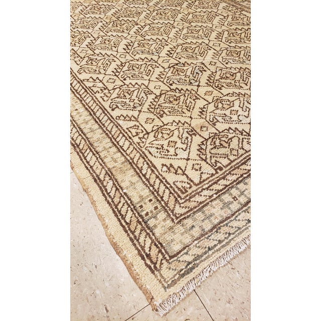 Antique Malayer Runner, Handmade Oriental Rug Ivory, Gray, Taupe, Goyard Pattern For Sale - Image 14 of 17