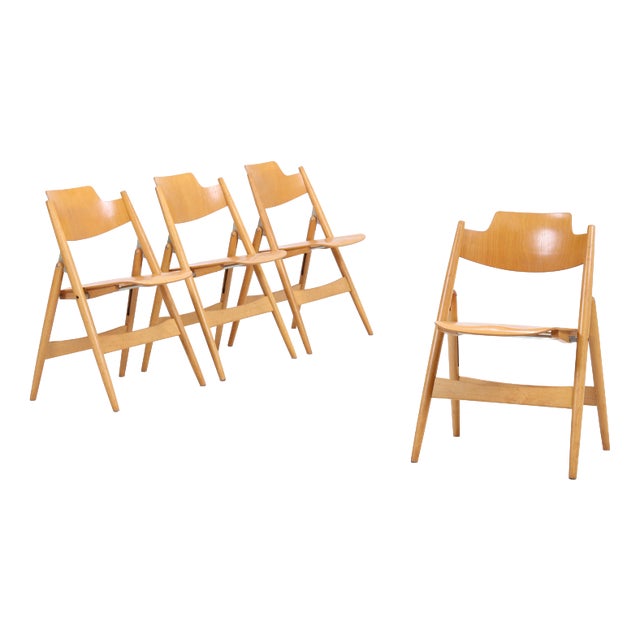 SE 18 Folding Chairs by Egon Eiermann for Wilde + Spieth, Set of 4 For Sale