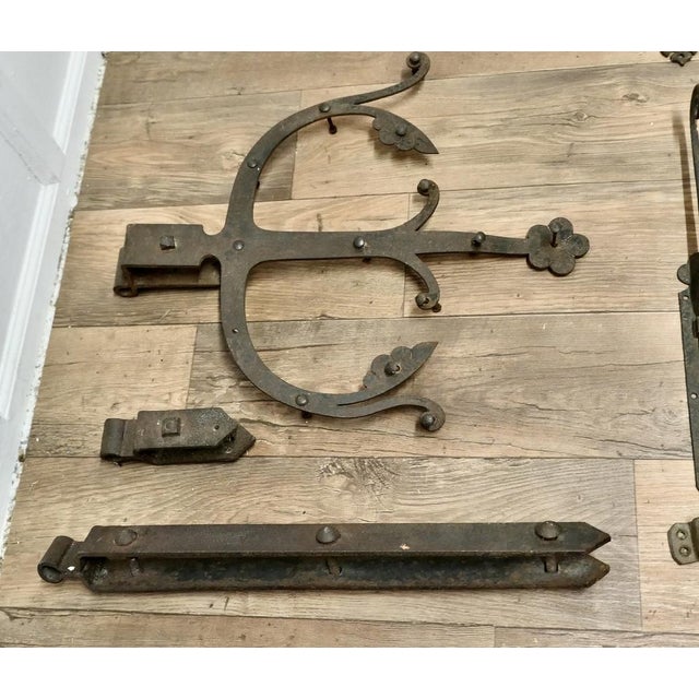 Early 19th Century Double Castle Door Hinges, Set of 11 For Sale - Image 7 of 15