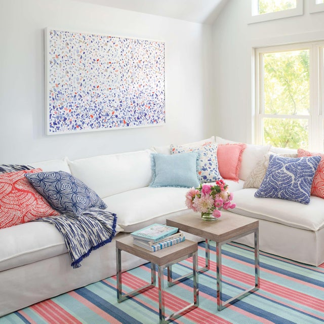 Contemporary Dash & Albert by Annie Selke Aruba Stripe Woven Cotton Rug, 7' 6" x 9' 6" For Sale - Image 3 of 6