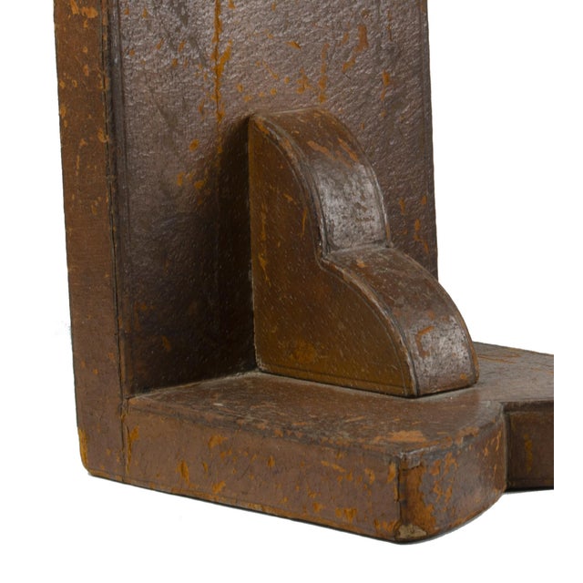 Mid 20th Century Pair of Mid-20th Century Modern Leather-Covered Wood Bookends by the Luxury Brand Hermès Paris, France For Sale - Image 5 of 9