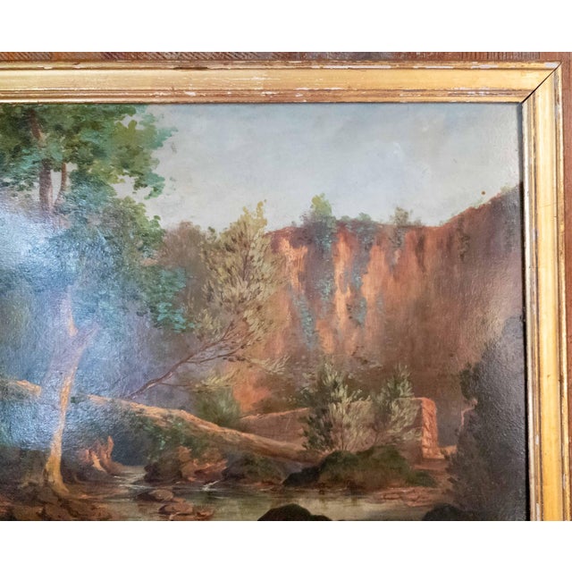 19th Century French Italian Campagna Landscape Painting Attributed to Paul Jean Flandrin For Sale - Image 4 of 15