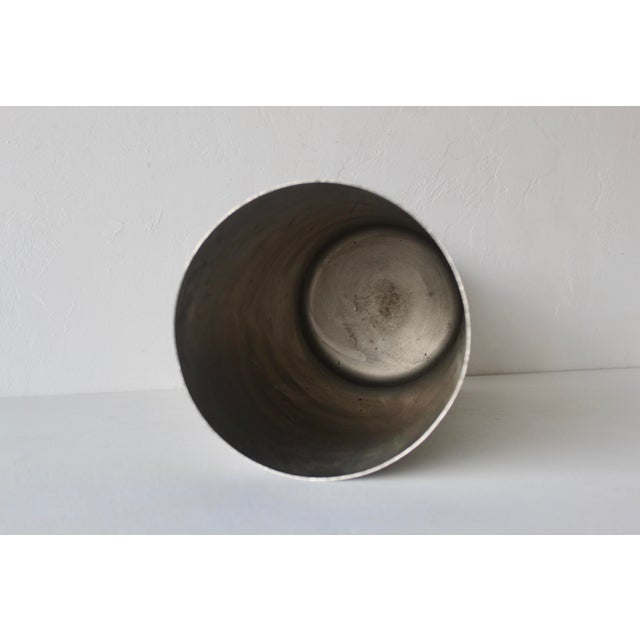 Paul Mayen Style Vintage Industrial Chic Modern Cylindrical Umbrella Stand With Patina Mid Century For Sale - Image 14 of 17