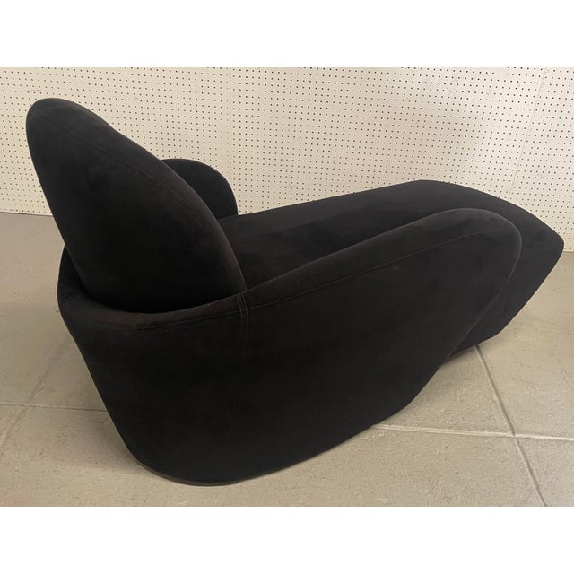 Black Chaise Lounge Attributed to Michael Wolk for Weiman Preview Furniture Mid Century Miami Chaise Lounge For Sale In New York - Image 6 of 10