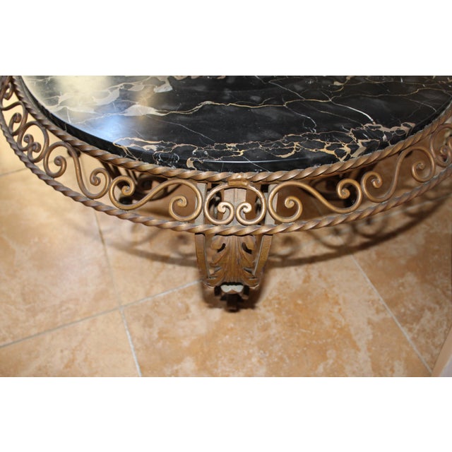 Gold Mid Century/Art Deco Coffee Table after Gilbert Poillerat For Sale - Image 8 of 18
