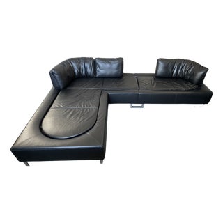 DS-165 Sofa in Black Leather with Adjustable Backrests from de Sede, 2010s For Sale