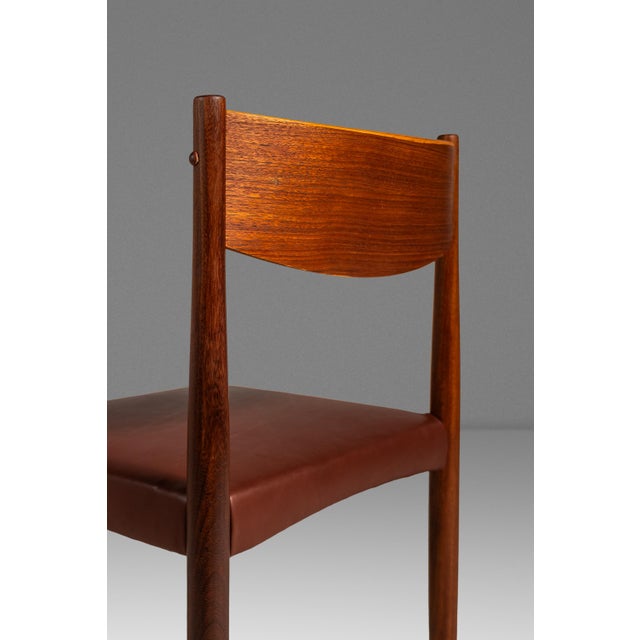 Mid-Century Danish Modern Side / Dining Chair in Teak & Leather Attributed to Poul Volther for Frem Røjle, Denmark, C. 1970s For Sale - Image 16 of 18