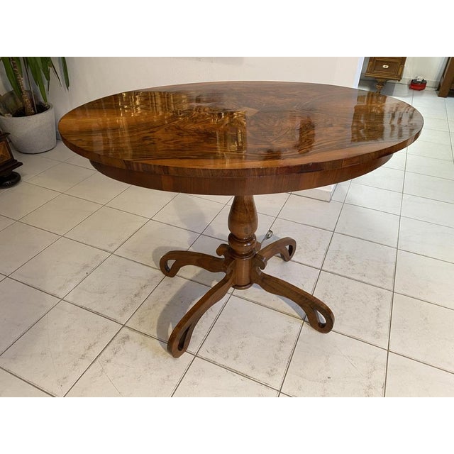 Wilhelminian Style Oval Side Table in Walnut Veneer For Sale - Image 12 of 12