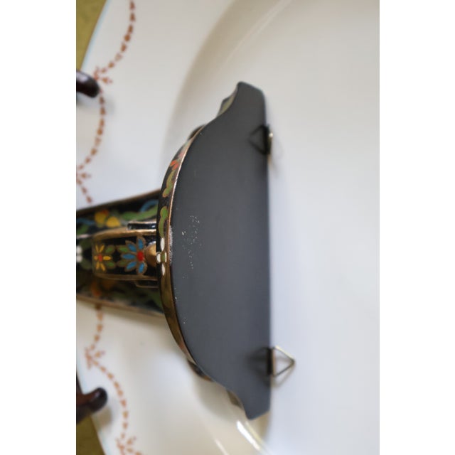 Pair of Vintage Indian Hand-Painted Floral Wood Wall Bracket Shelves For Sale - Image 15 of 15